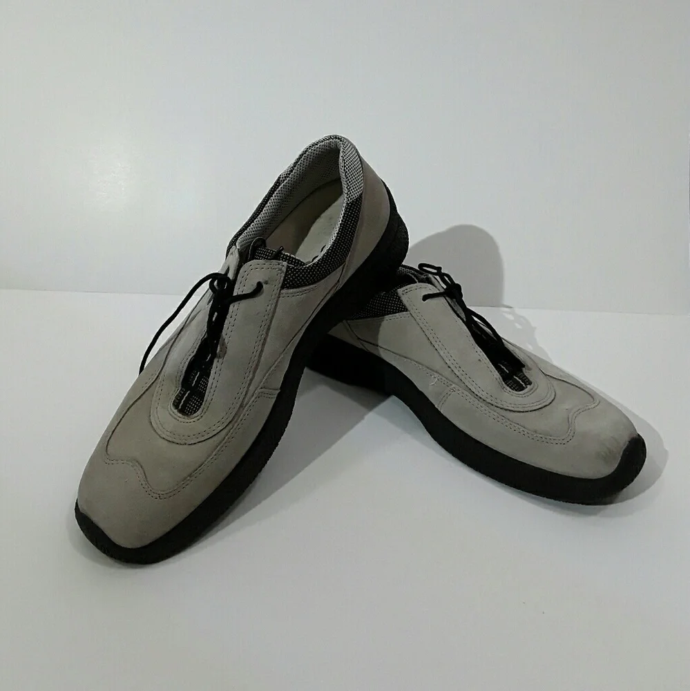 ECCO Suede Casual Lace Shoes Mens Comfort Size 42